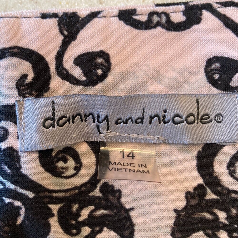 Danny & Nicole Dress Women Size 14 Black Gray Pink Fit & Flare - Picture 9 of 14